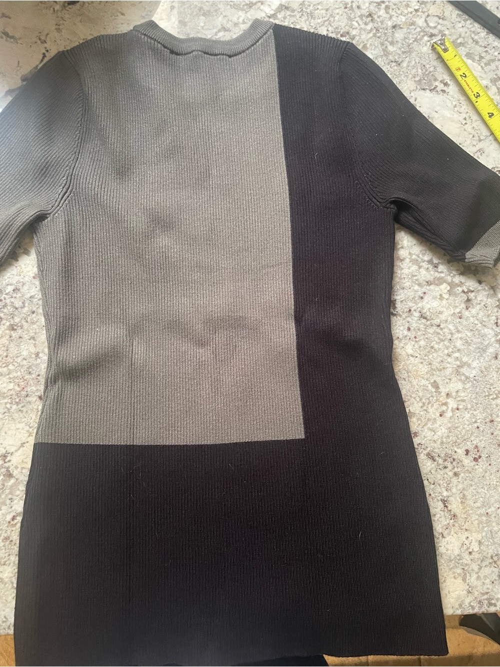 NWT Colorblock Knit Top - Black & Olive Green - Picture 2 of 5